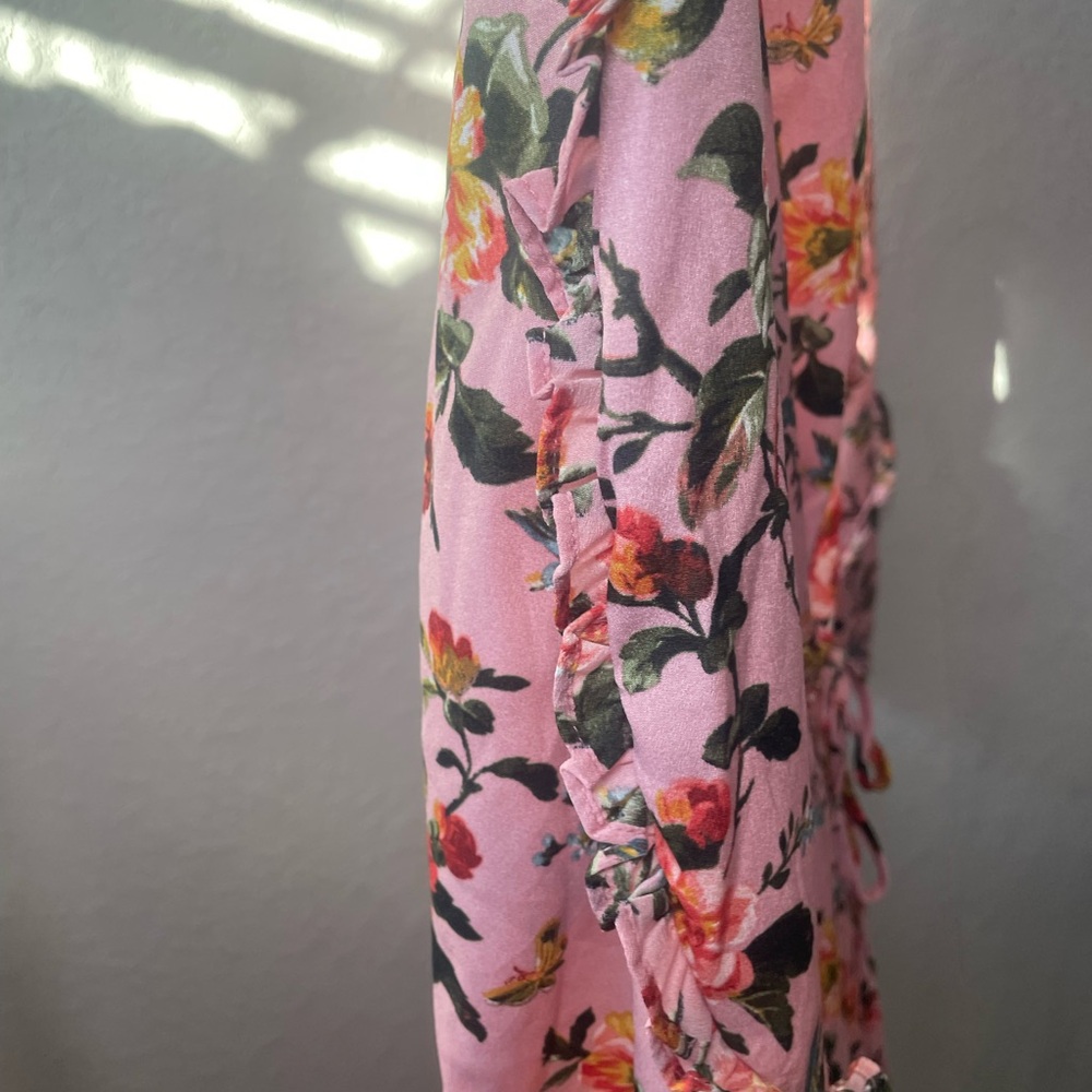 Topshop Pink Floral Midi Dress - Picture 6 of 8